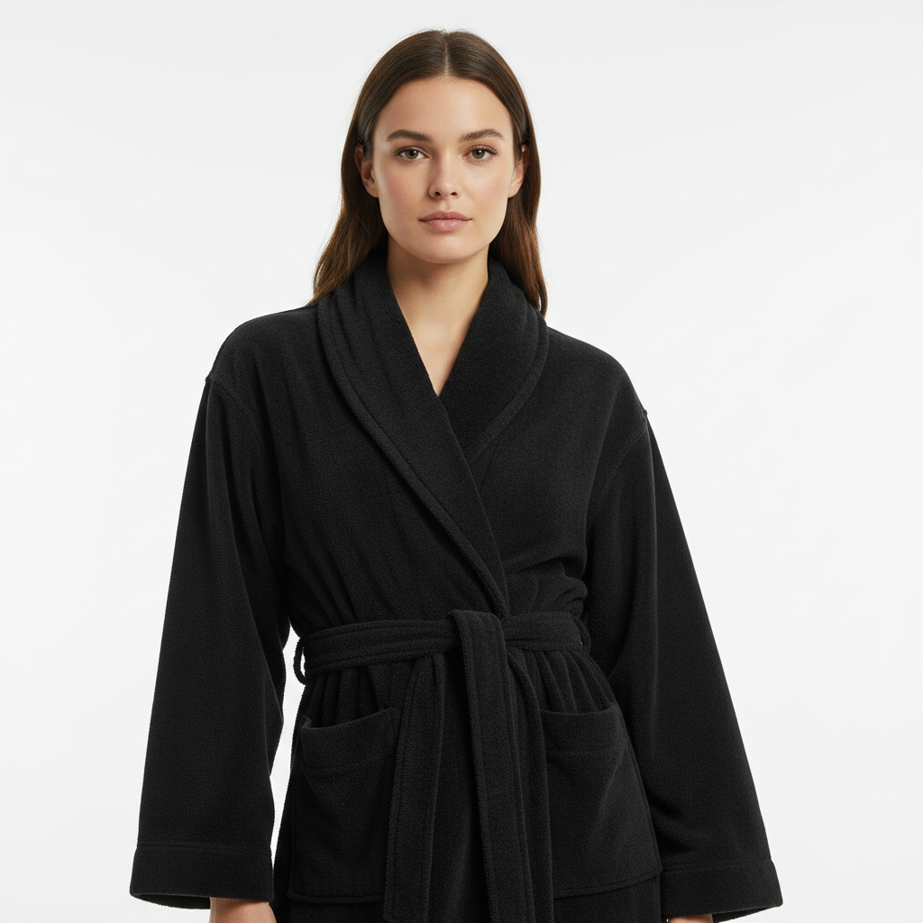Махровый халат черный