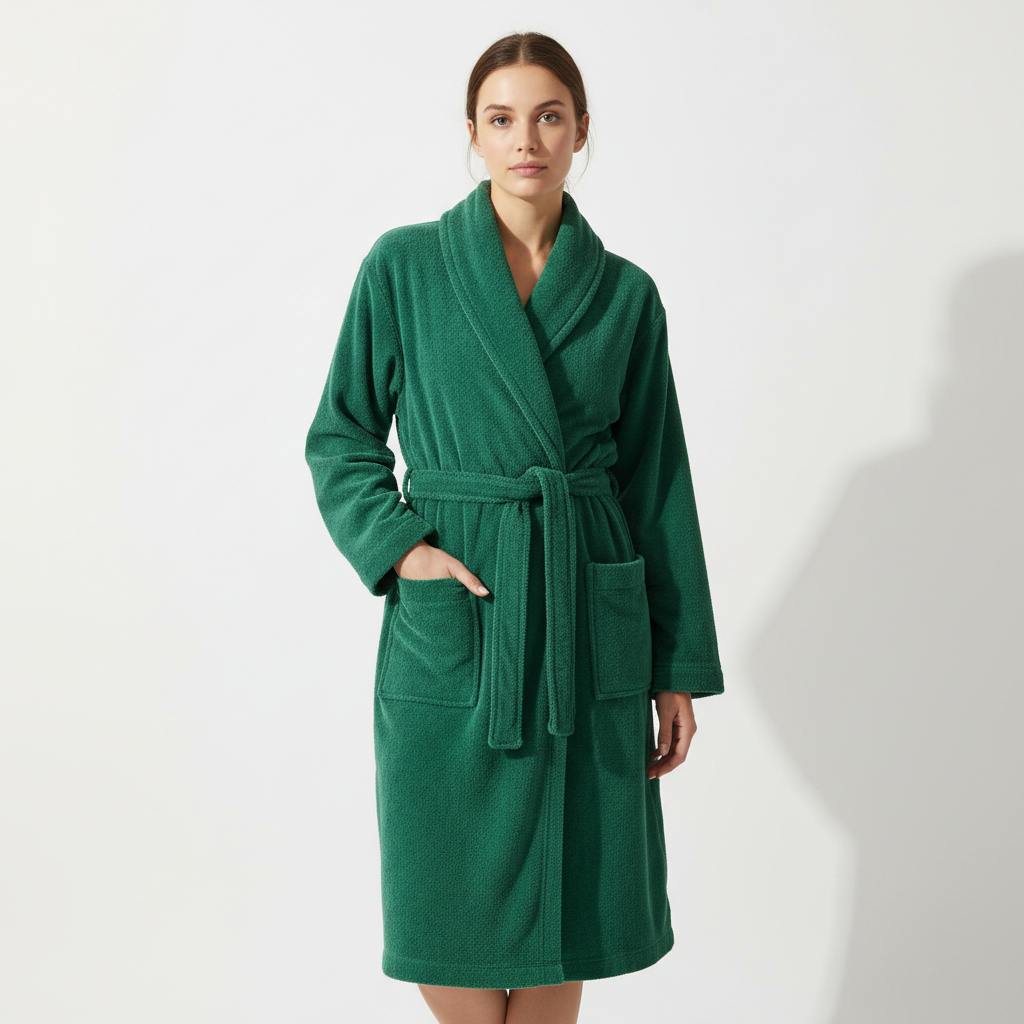 Махровый халат зеленый
